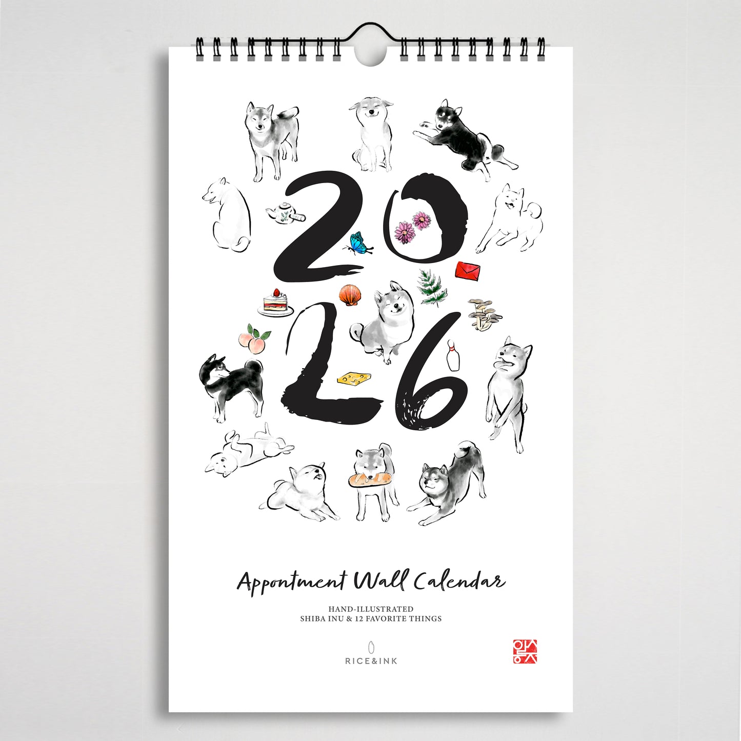 2026 Shiba Inu Appointment Wall Calendar – Hand-Illustrated Ink Art with 12 Favorite Things2026 Shiba Inu Appointment Wall Calendar – Hand-Illustrated Ink Art with 12 Favorite Things