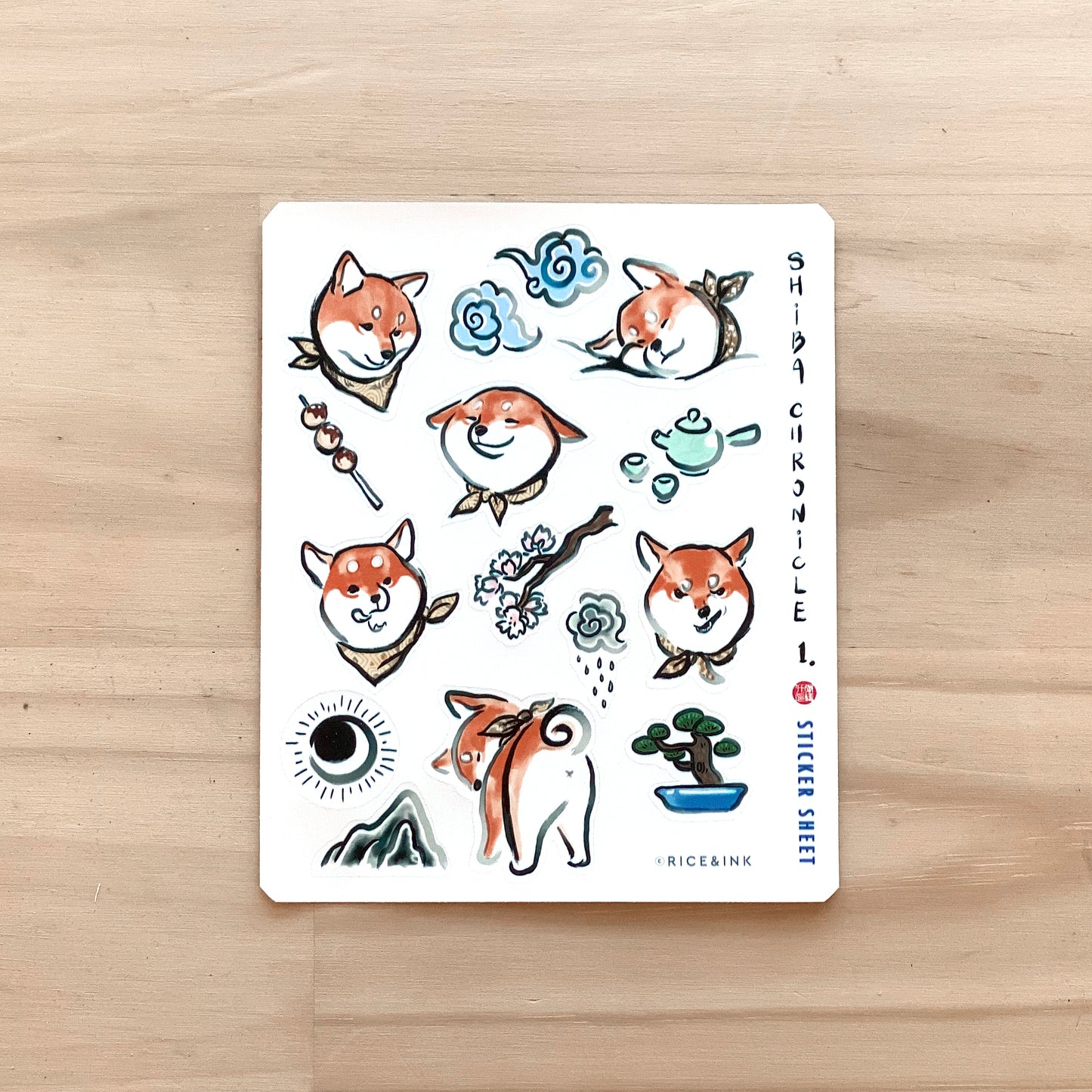 Shiba Inu Chronicle Sticker Sheet | Black and Tan