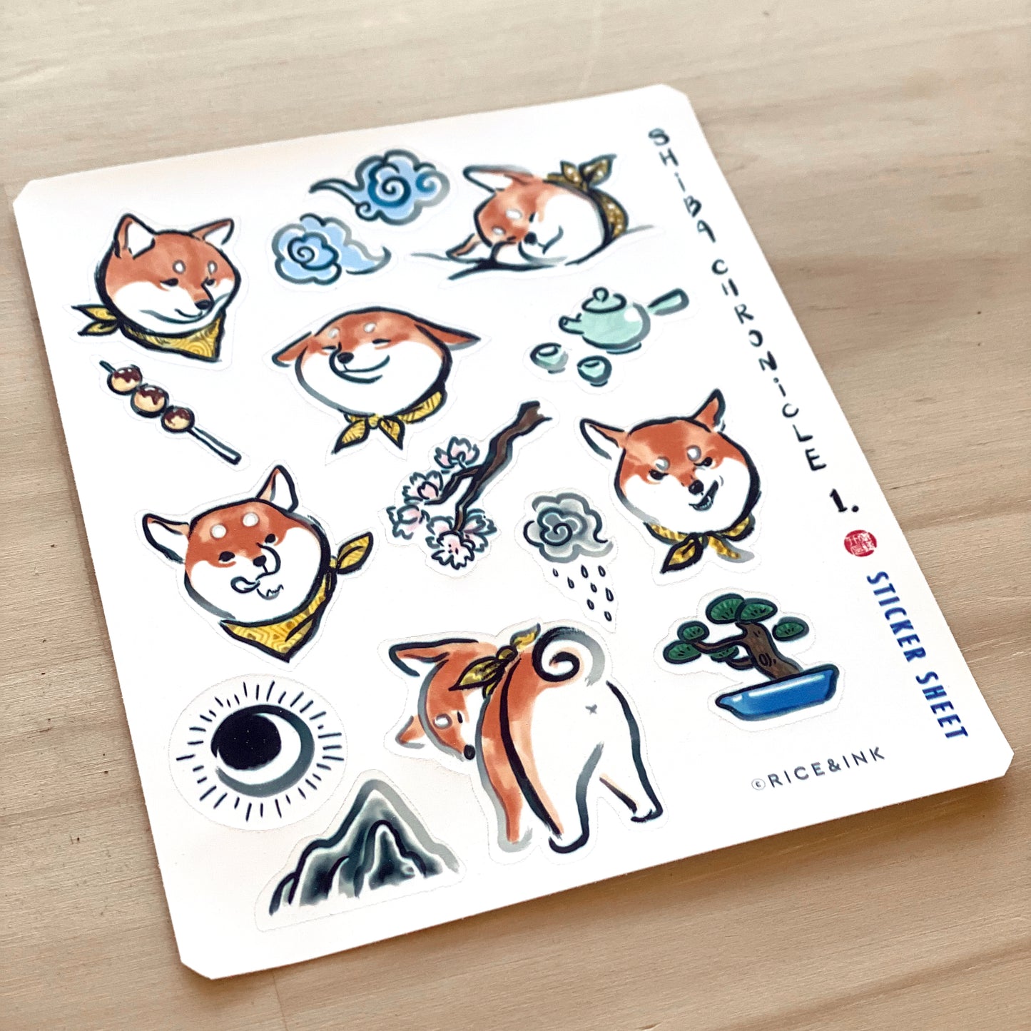 Shiba Inu Chronicle Sticker Sheet | Black and Tan
