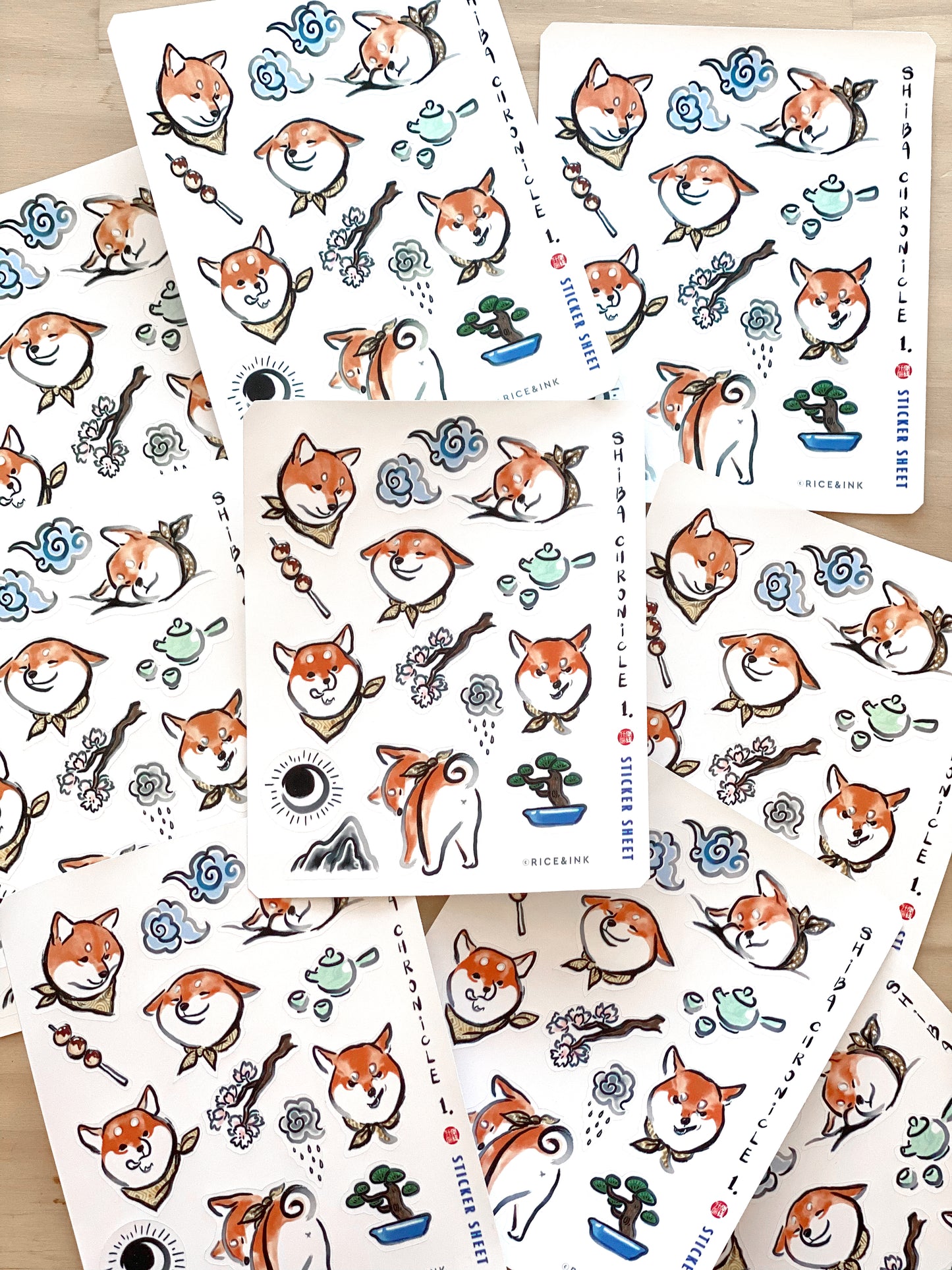 Shiba Inu Chronicle Sticker Sheet | Black and Tan