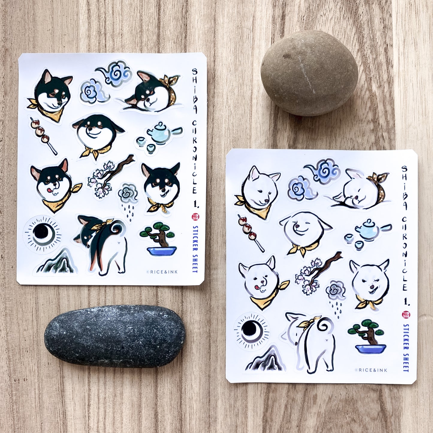 Shiba Inu Chronicle Sticker Sheet | Black and Tan