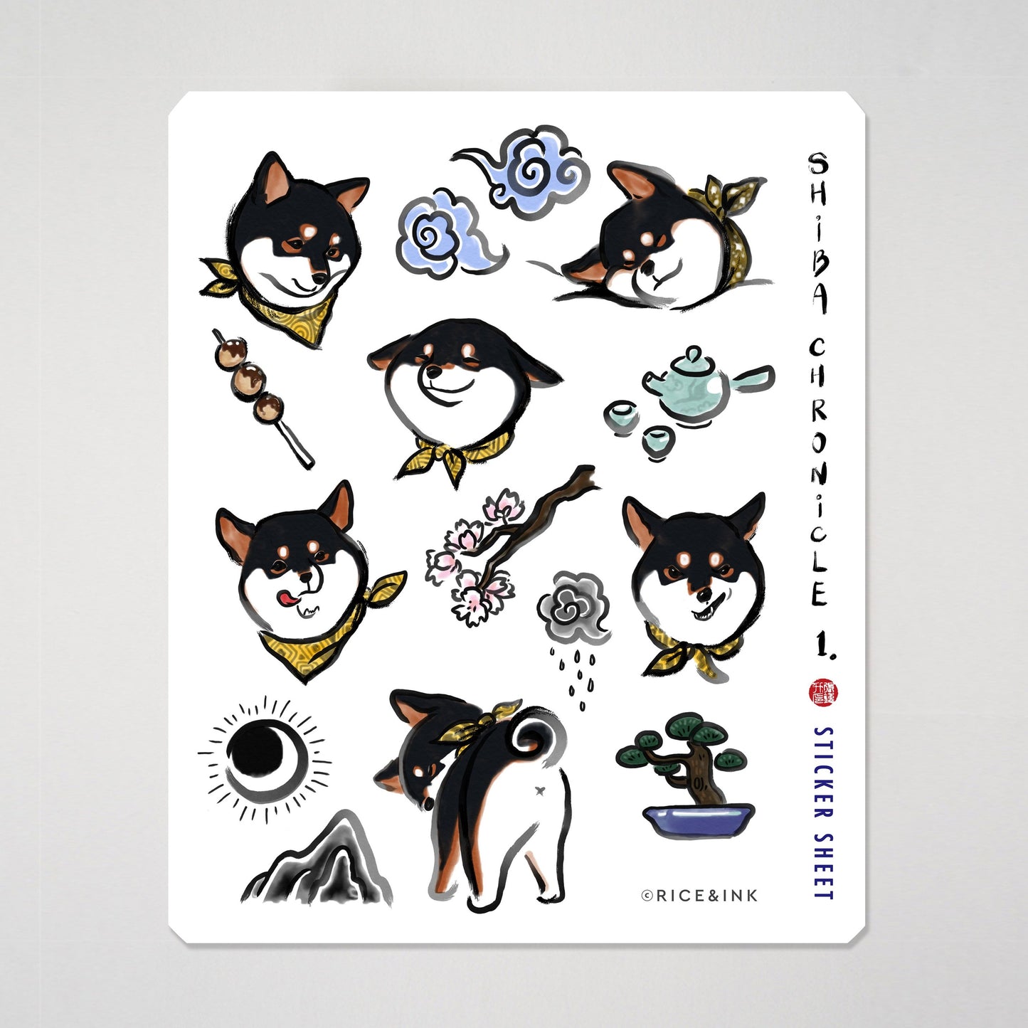 Shiba Inu Chronicle Sticker Sheet | Black and Tan