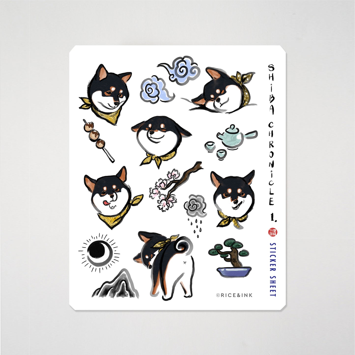 Shiba Inu Chronicle Sticker Sheet | Cream