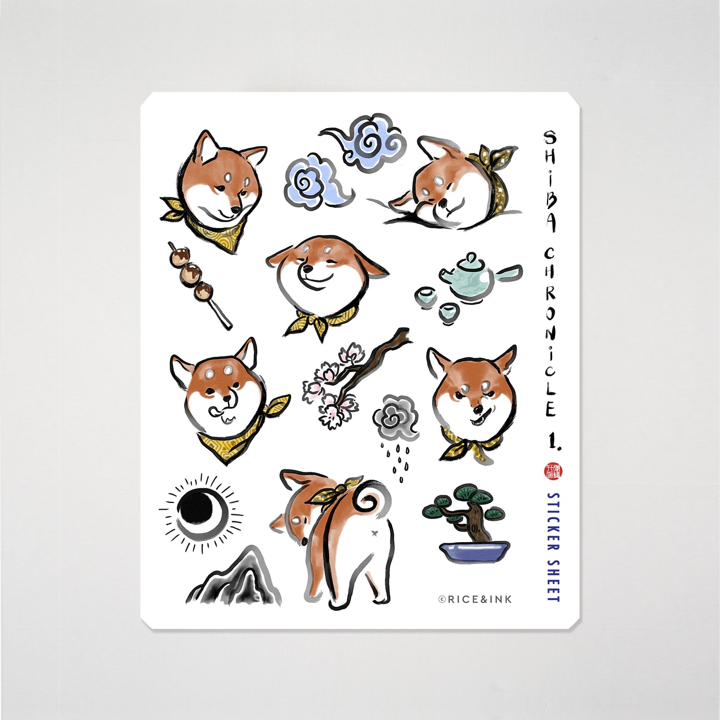 Shiba Inu Chronicle Sticker Sheet | Black and Tan