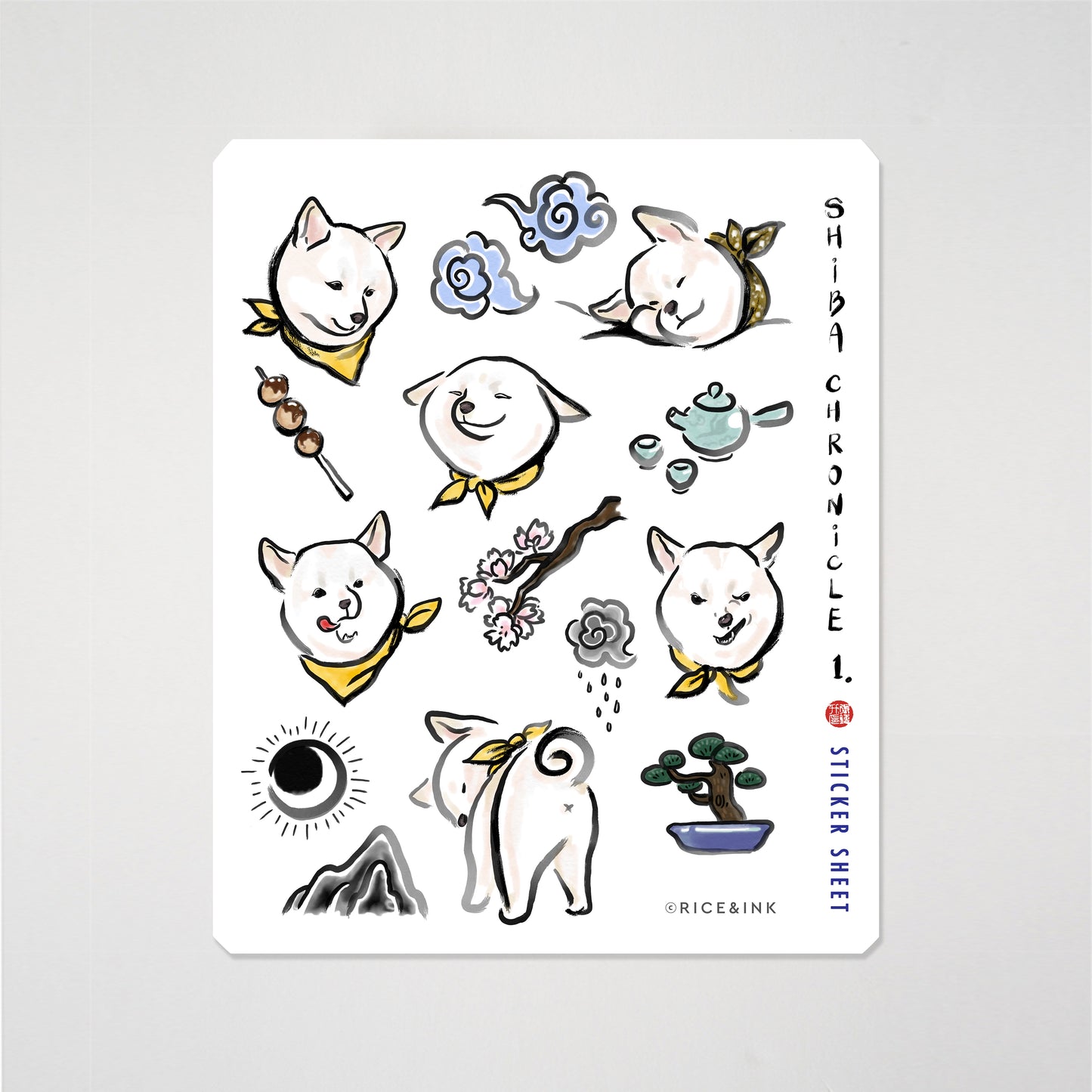 Shiba Inu Chronicle Sticker Sheet | Black and Tan