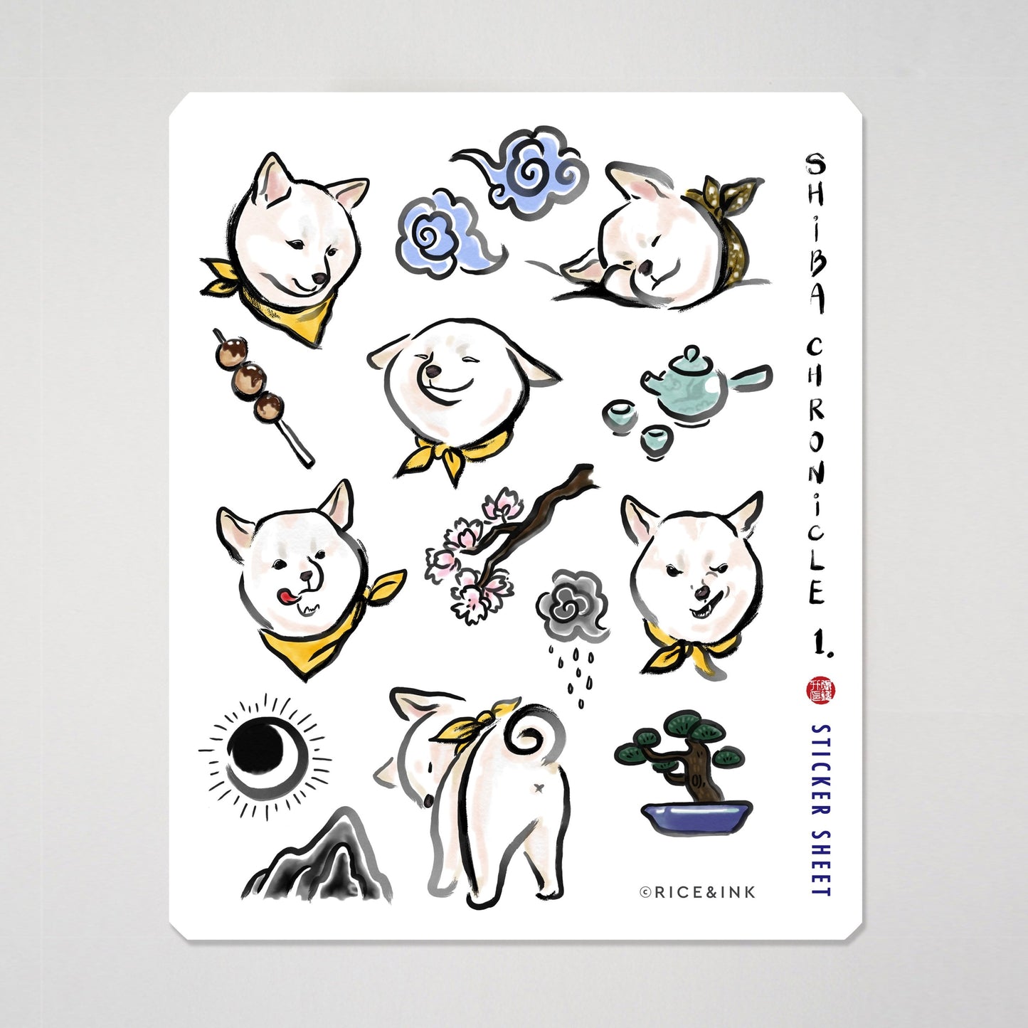 Shiba Inu Chronicle Sticker Sheet | Cream