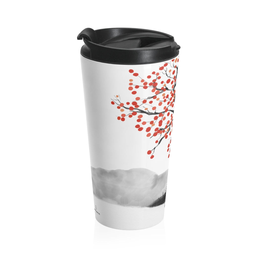 Persimmon Tree Stainless Steel Travel Mug
