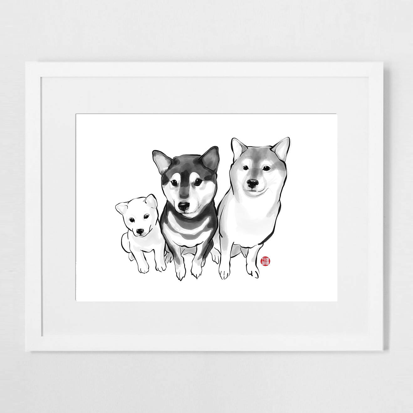 Three Musketeers Shiba Inu Art Print Poster