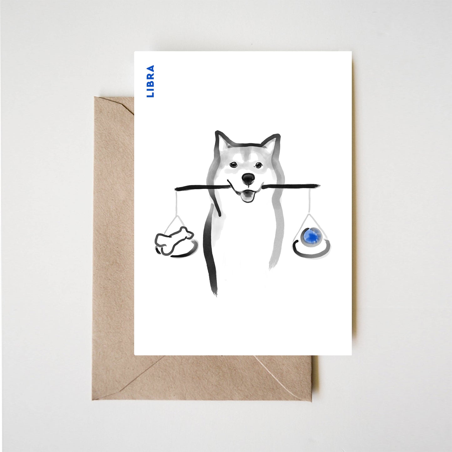 Libra Shiba Horoscope Greeting Card