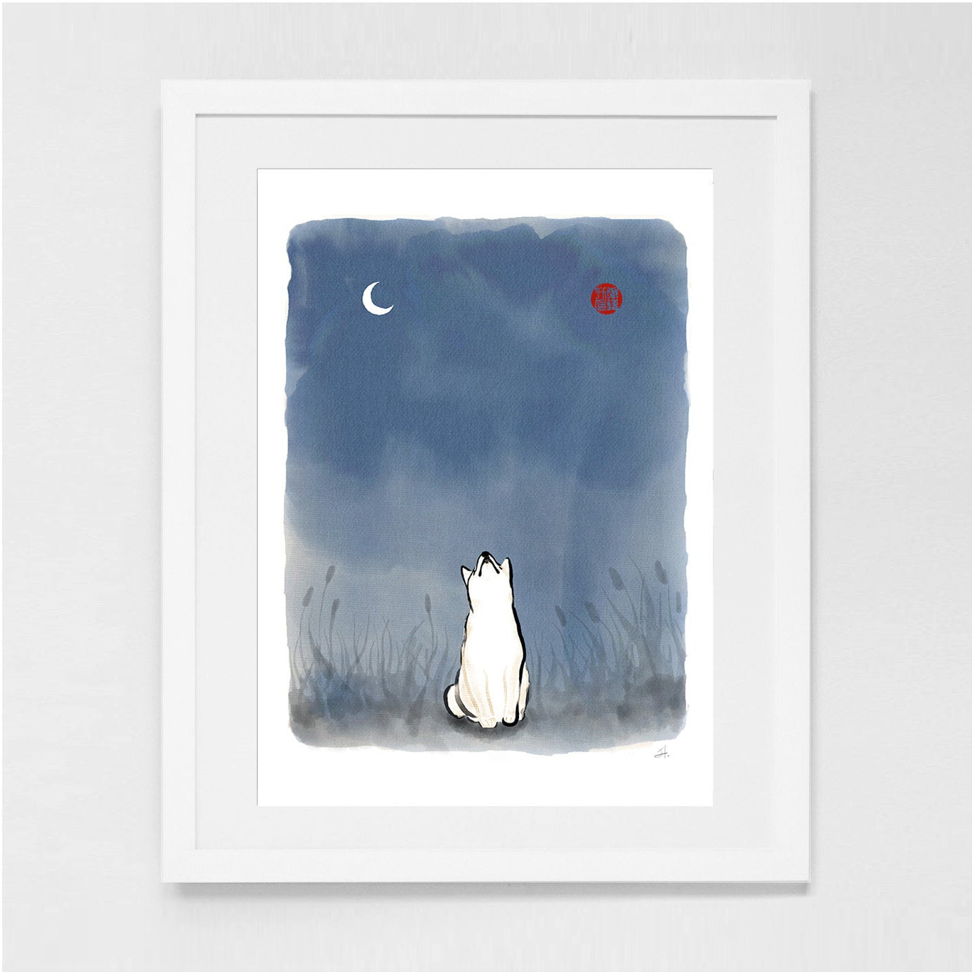 Moon and Sun Shiba Inu Art Print Poster