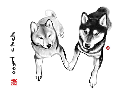 Custom Sumi Ink B&W Pet Portrait Gift Certificate