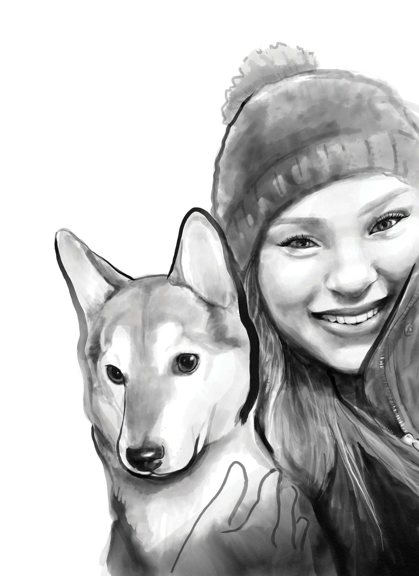 Custom Sumi Ink B&W Pet Portrait Gift Certificate