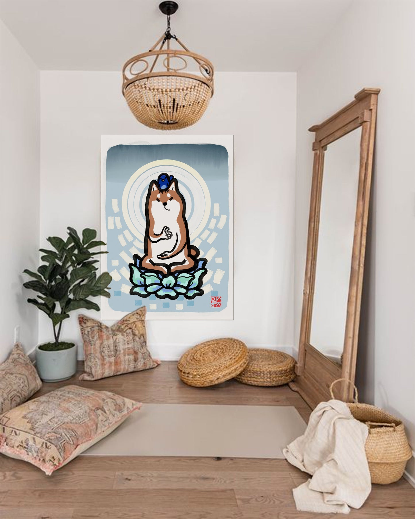 Buddha Shiba Inu Art Print