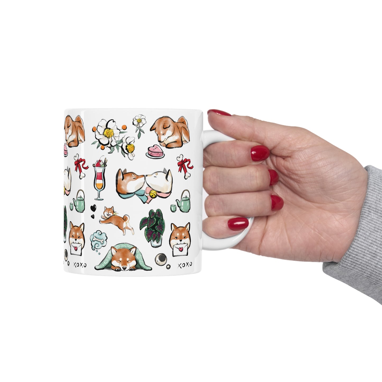 Be My Valentine Red Shiba Inu Mug