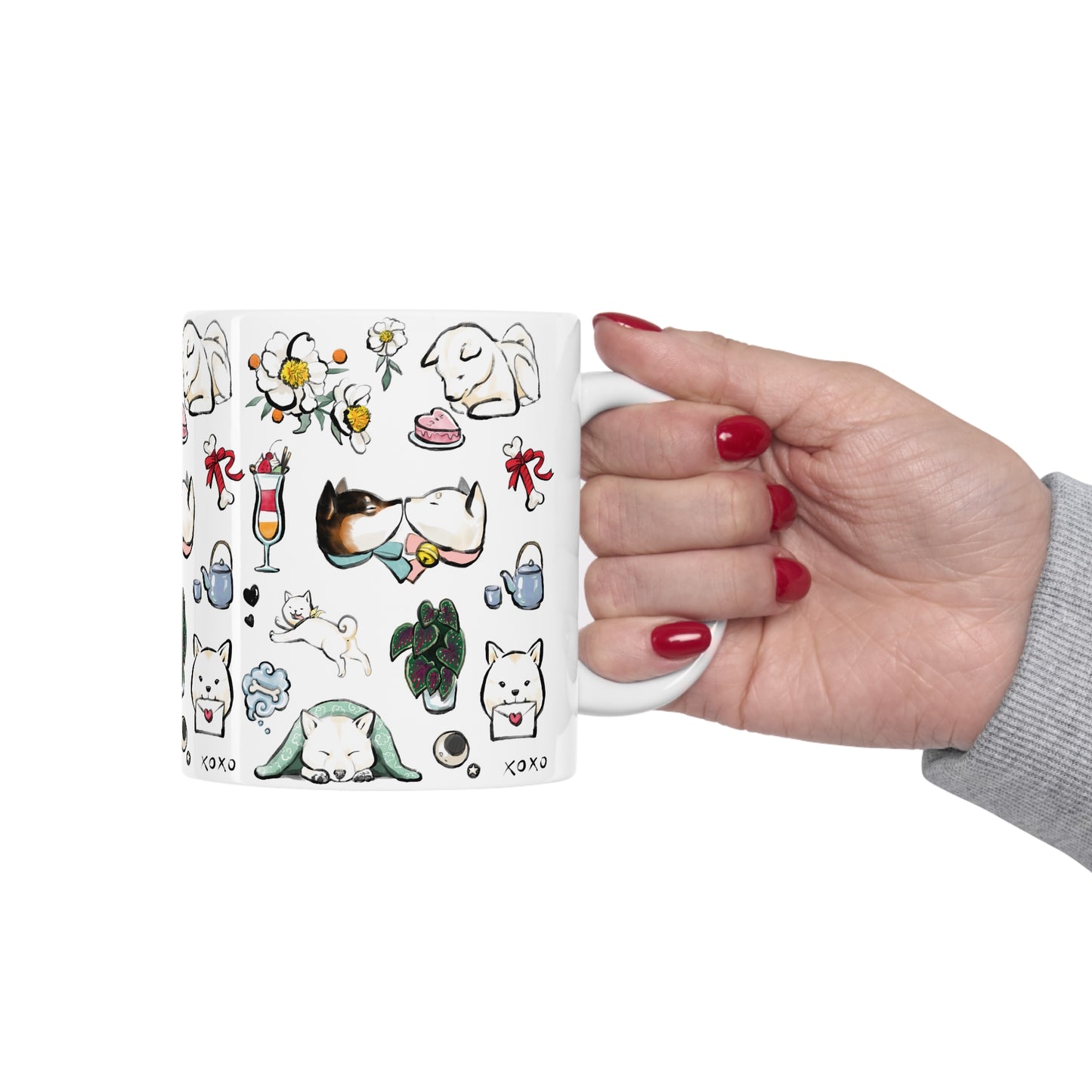 Be My Valentine Cream Shiba Inu Mug