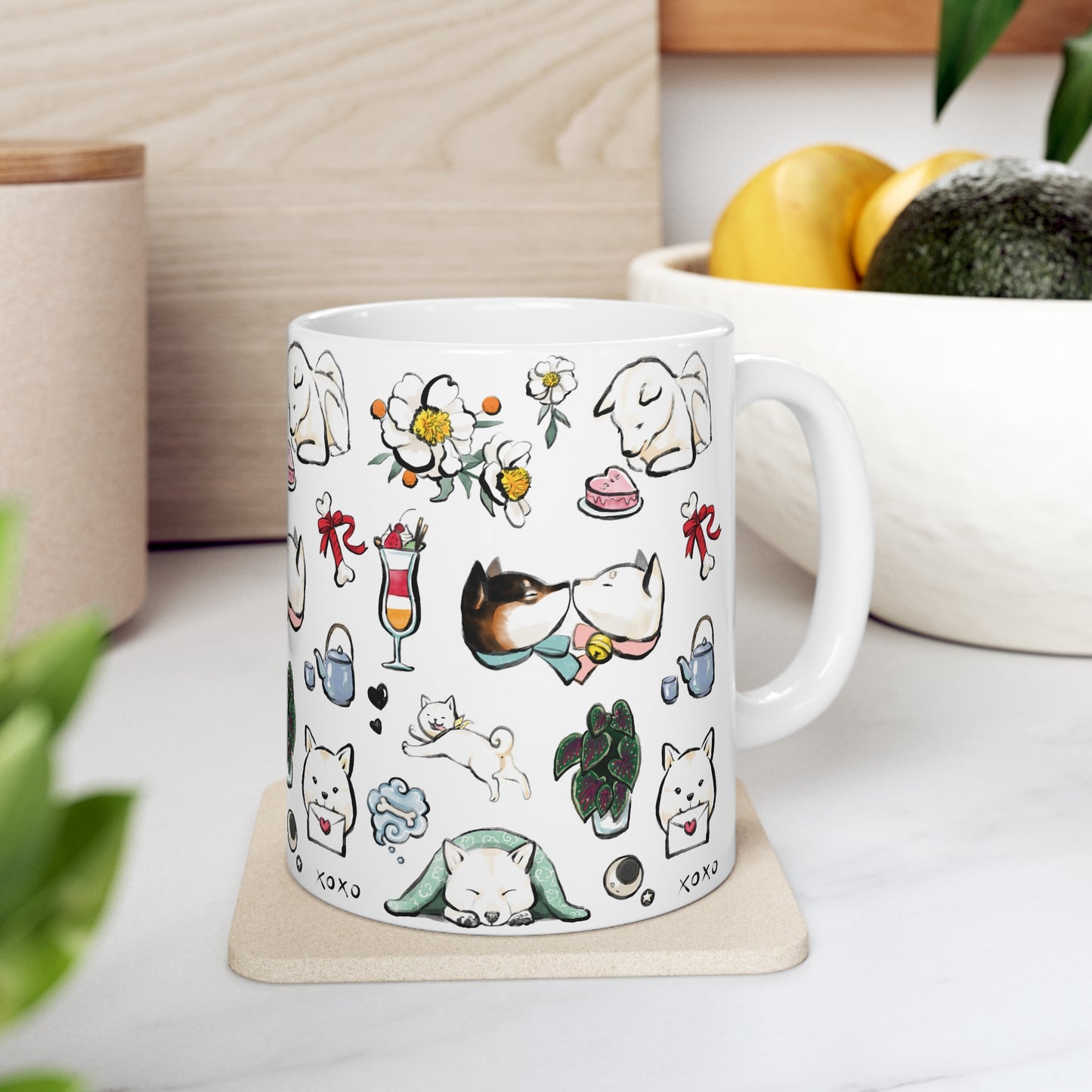 Be My Valentine Cream Shiba Inu Mug