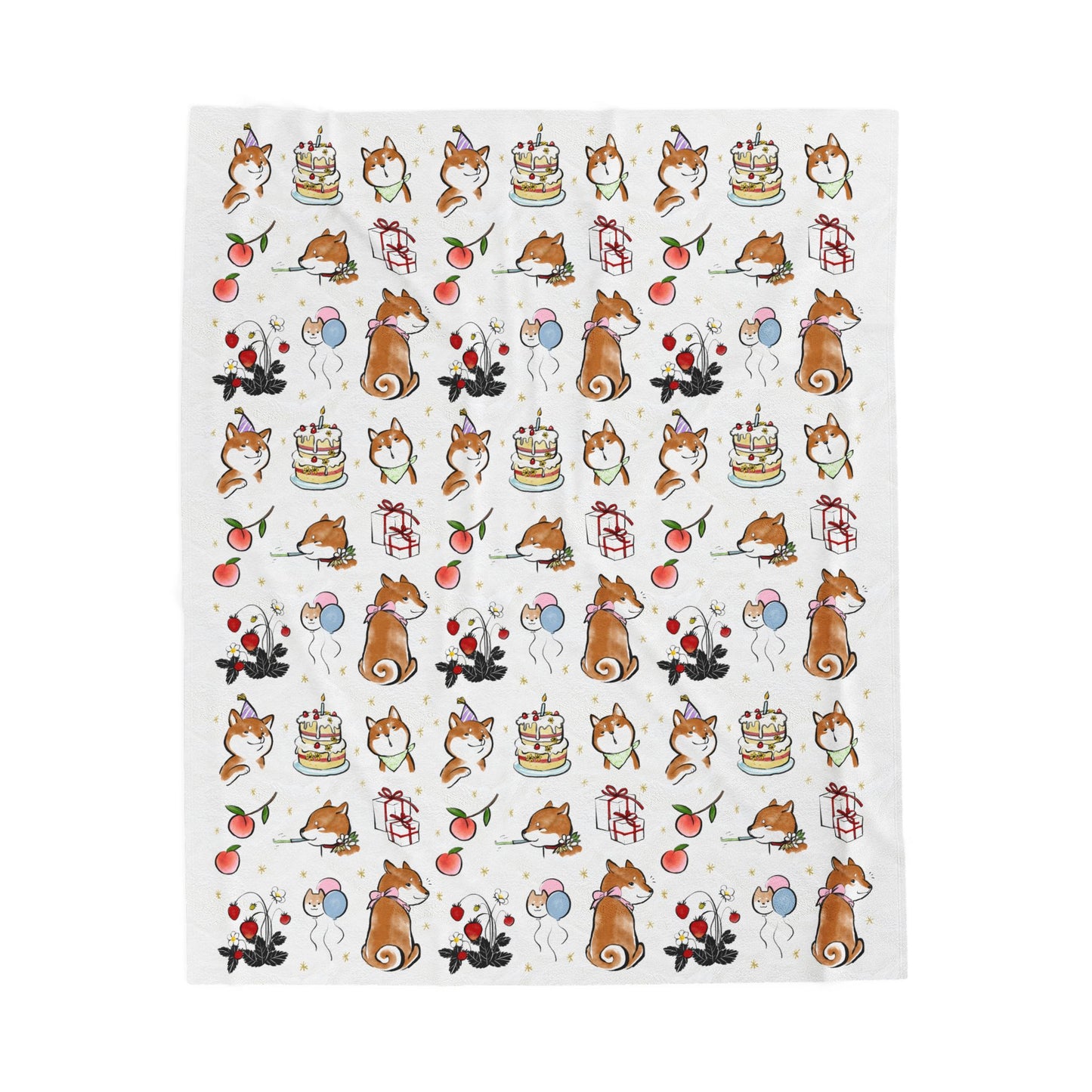 Shiba Inu Plush Blanket — Cute Birthday & Celebration Dog Throw