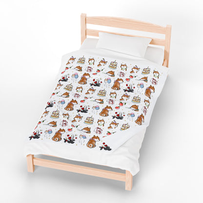 Shiba Inu Plush Blanket — Cute Birthday & Celebration Dog Throw