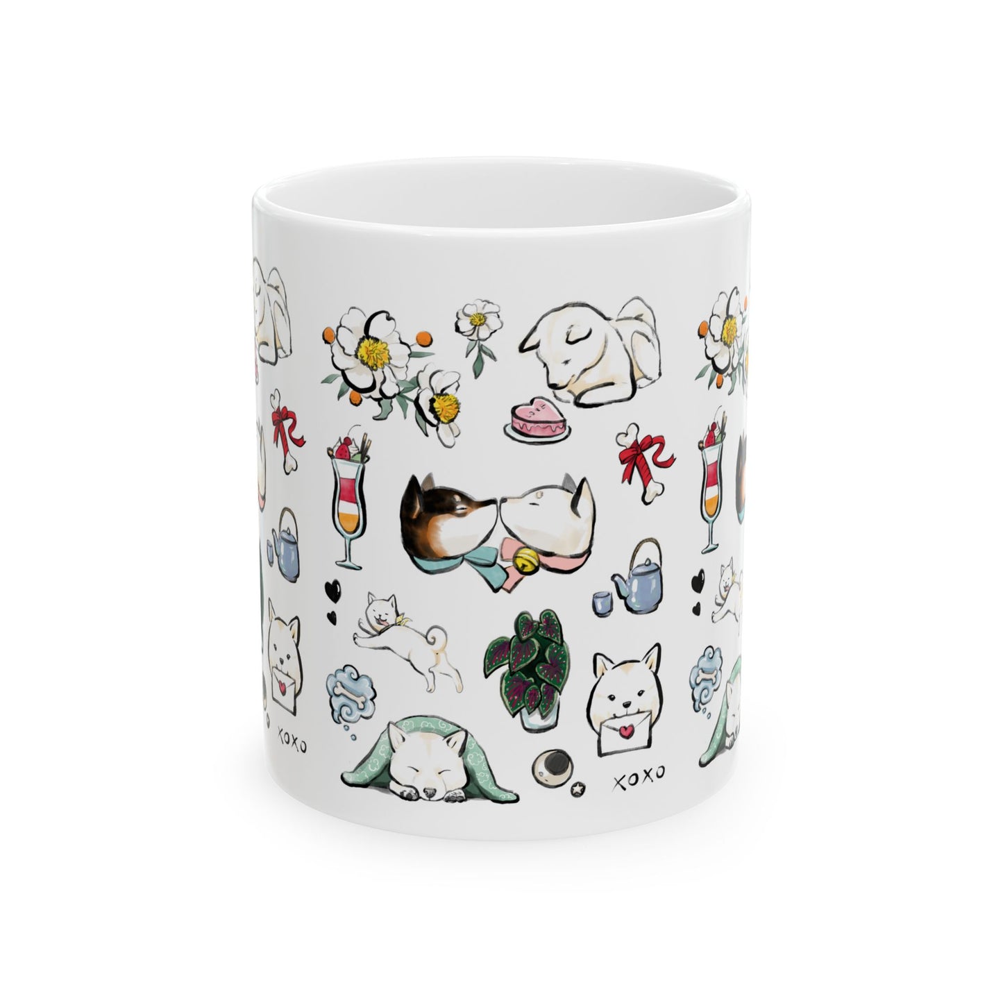 Be my Vanlentine odle Mug — 11oz/15oz Ceramic Coffee Cup with Kawaii Cat Illustrations