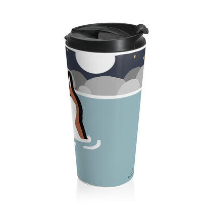 Shiba Inu Onsen Hot Spring Stainless Steel Travel Mug — Cute Dog Lover Insulated Tumbler
