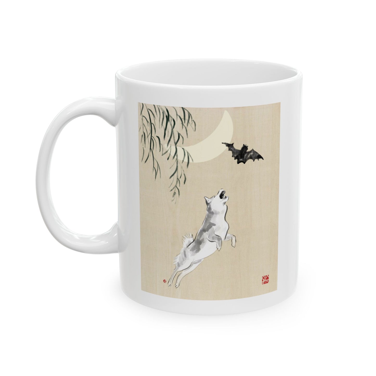 Japanese Minimalist Art Mug – Traditional Ink Landscape Ceramic Coffee Cup (11oz, 15oz)