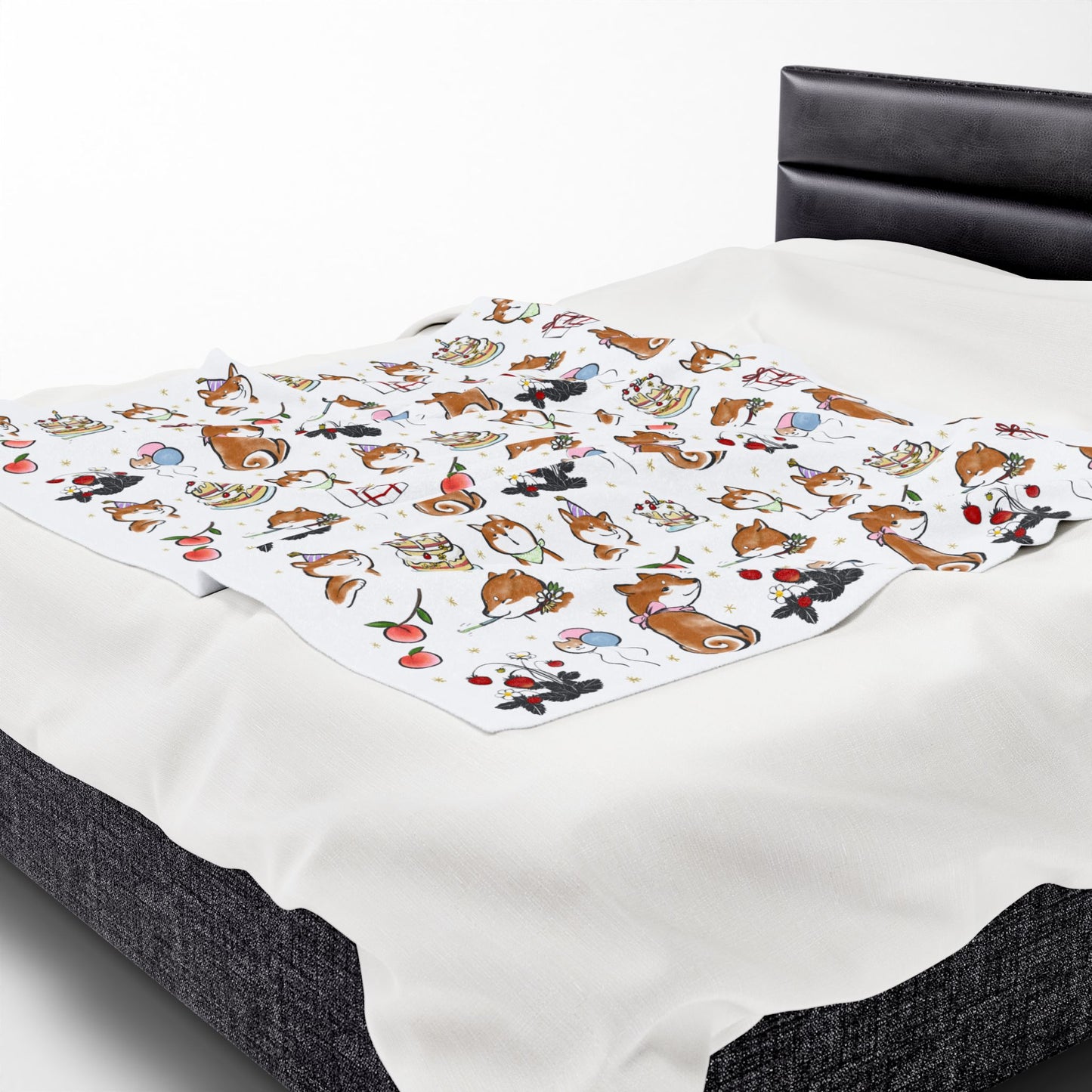 Shiba Inu Plush Blanket — Cute Birthday & Celebration Dog Throw