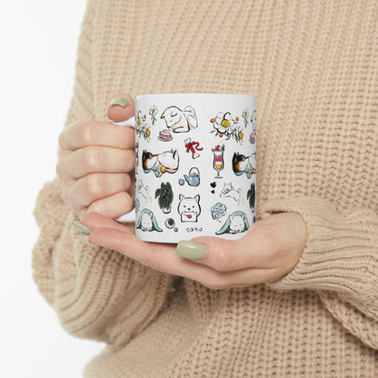 Be My Valentine Cream Shiba Inu Ceramic Mug — Cute Shiba Dog Coffee Cup (11oz & 15oz)