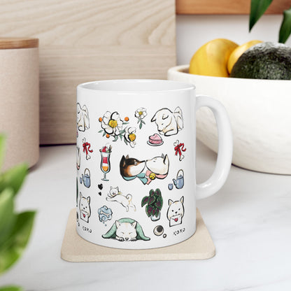 Be My Valentine Cream Shiba Inu Ceramic Mug — Cute Shiba Dog Coffee Cup (11oz & 15oz)