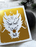Year of the Dragon Gold Moon Zodiac Greeting Card