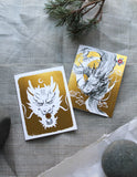 Year of Dragon Gold Moon Zodiac Greeting Card