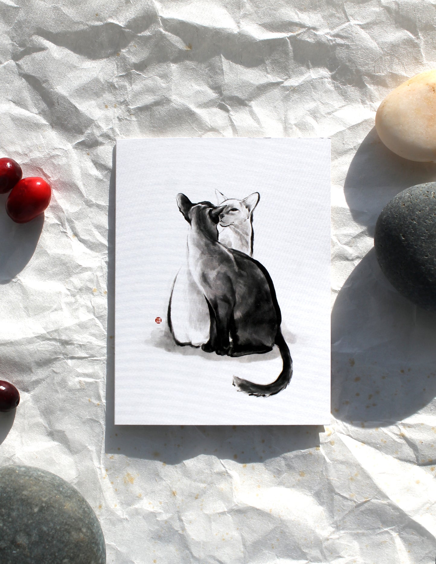 Two Cats Talking Greeting Card