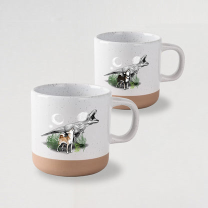 Shiba Meets T-Rex Ceramic Mug – Modern Sumi Ink Illustration, Dinosaur & Dog Art Mug (Copy)