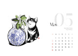 2023 Shiba Calendar & Birth Month Flowers Ikebana Desk Calendar