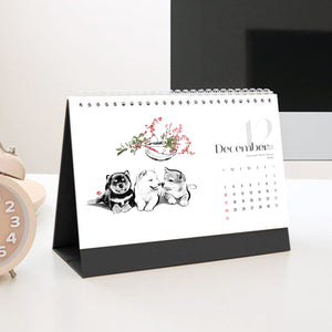 2023 Shiba Calendar & Birth Month Flowers Ikebana Desk Calendar