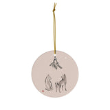 Underneath the Mistletoe Shiba Inu Ceramic Ornament | Christmas Tree Deco Holidays Dog Pet Lovers Gift Cute Snow Jingle Bell Star