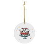 Running Shiba Inu Ceramic Ornament | Christmas Tree Deco Holidays Dog Pet Lovers Gift Cute Snow Jingle Bell Star