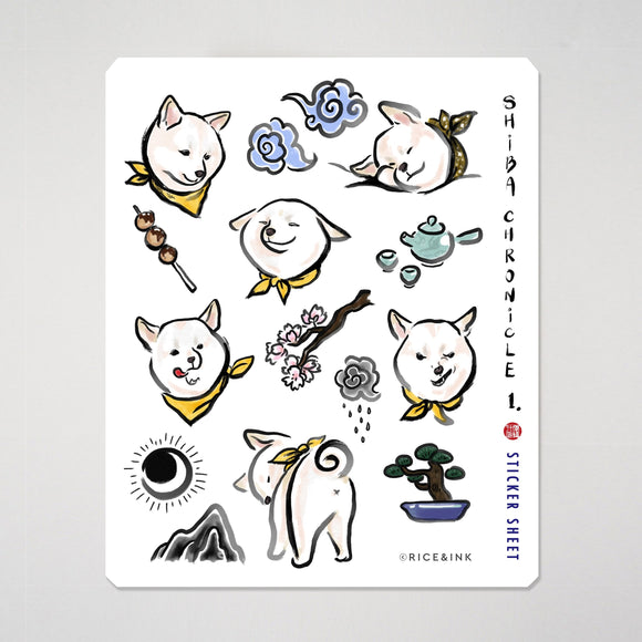 Shiba Inu Chronicle Sticker Sheet | Cream