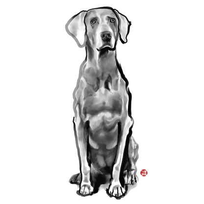 Custom Sumi Ink B&W Pet Portrait