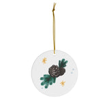 Shiba Inu Treat Ham Ceramic Ornament | Christmas Tree Deco Holidays Dog Pet Lovers Gift Cute Snow Jingle Bell Star