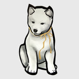 Gold Ribbon Cream Shiba Puppy Die-cut Card