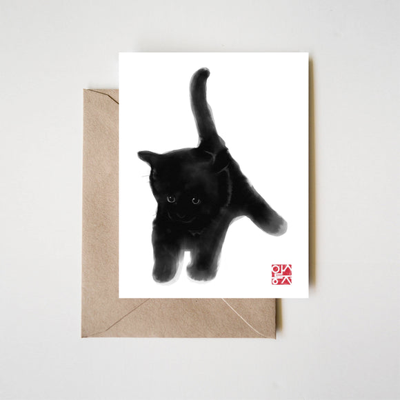 Sweet Black Kitty Greeting Card