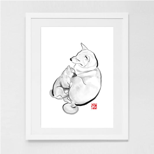 Maman Shiba Inu Art Print