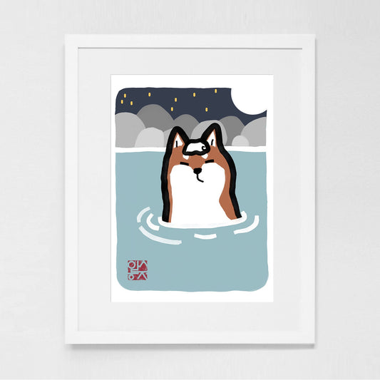 Onsen Shiba Inu Art Print