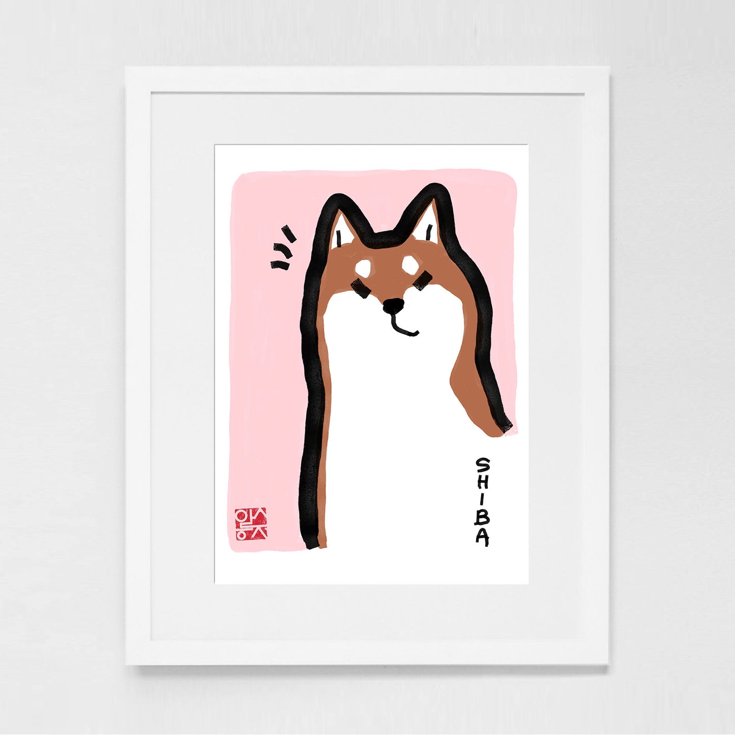 Pink Shibaism Art Print