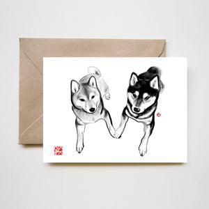 Shiba Inu Lovers Greeting Card