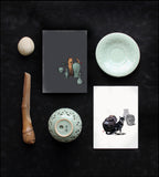Jindo Dog Earthenware Greeting Card, Sumi-e Painting Korean Heritage Onggi Pot