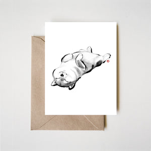 Rest, Relax, Restore Shiba Inu Greeting Card | Sumi-e Ink Painting Print Asian Japanese Zen Dog lover Ink Drawing