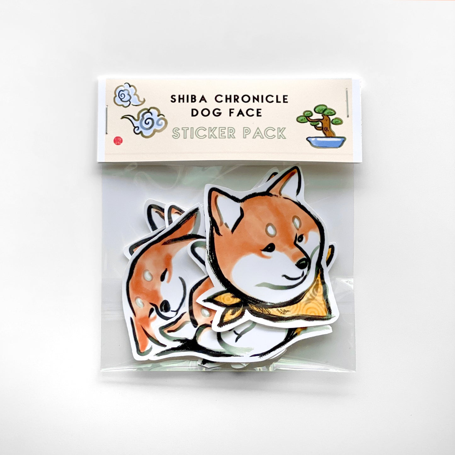 Shiba Face Sticker Pack Weatherproof