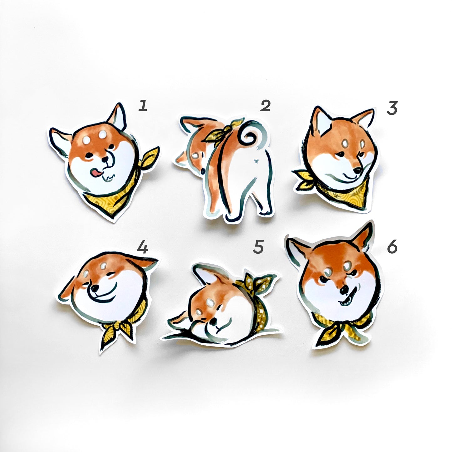 Shiba Face Sticker Pack Weatherproof